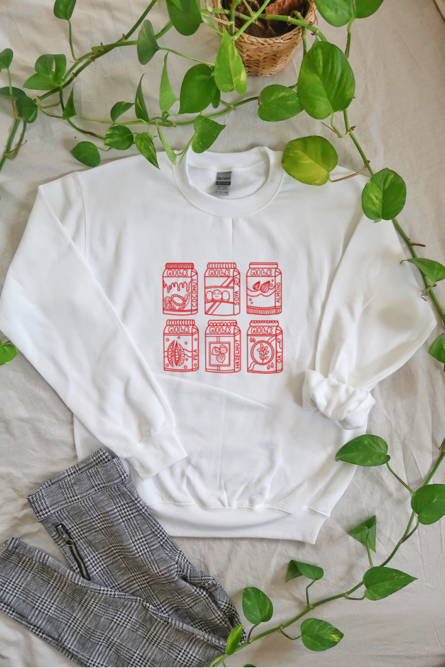 Plant Based Milks Unisex Crewneck Sweatshirt